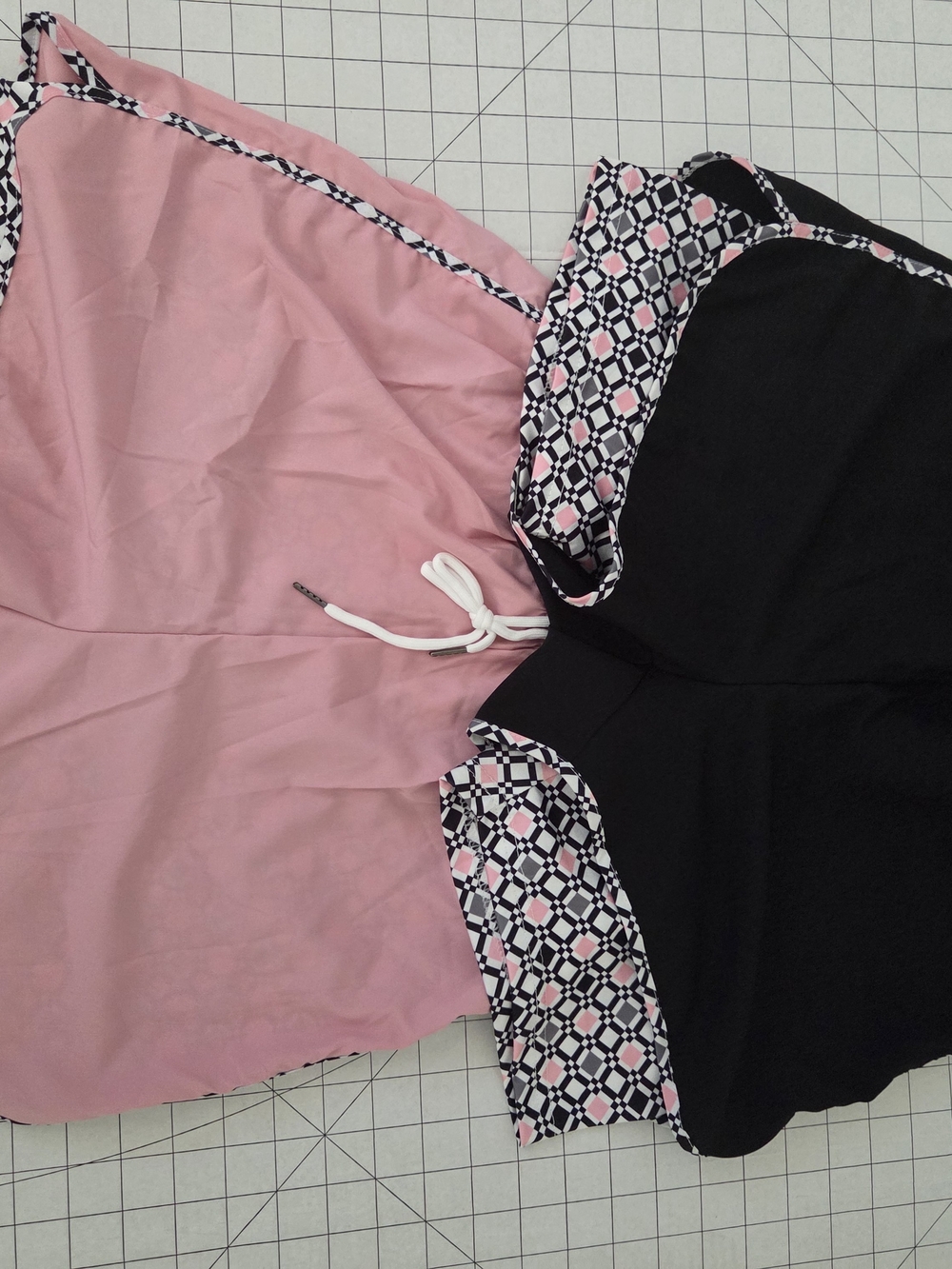 Women’s Black & Pink Patterned One-Piece Swimdress